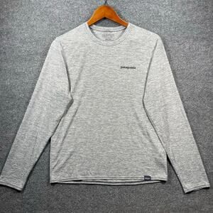 Patagonia Daily Tech Performance T-Shirt Men's Small Gray Long Sleeve UPF 50+